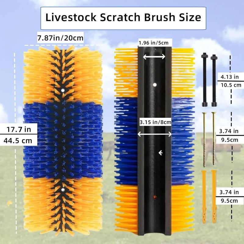 REVAXUP Livestock Scratching Brush, 2pcs Goat Scratching Post for Pig Dog Sheep,Durable Cow Brush can be Easily Mounted,Goat Horse Supplies for Livestock Self-Grooming,Protecting The Fence - Image 4